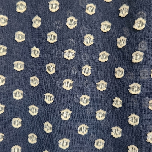 Womens V Neck Blouse Small Floral Print 3/4 Sleeve Blue & White Size 2X - Picture 5 of 7